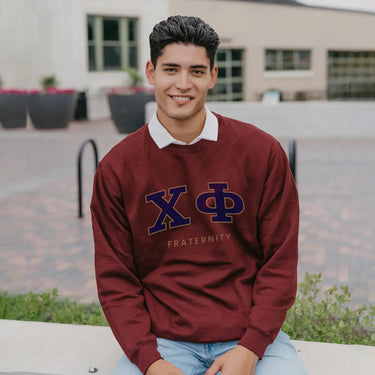 Chi Phi Maroon Old School Crewneck Chi Phi