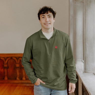 New! Chi Phi Embroidered Symbol Quarter Zip Chi Phi