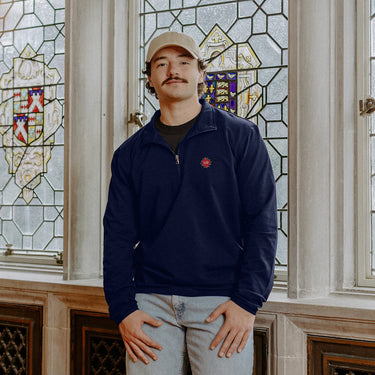 New! Chi Phi Embroidered Symbol Quarter Zip Chi Phi