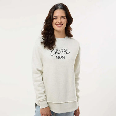 Chi Phi Curved Hem Mom Crewneck Chi Phi