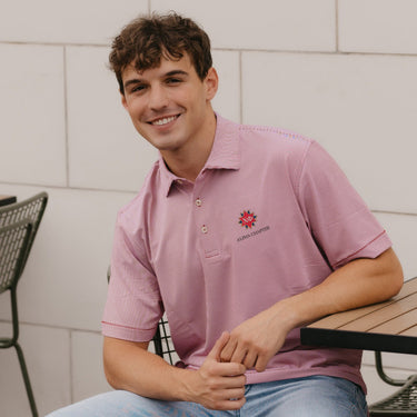 Chi Phi Peter Millar Jubilee Stripe Stretch Jersey Polo with Crest