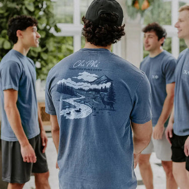 Chi Phi fraternity merch, Comfort Colors Tradition Runs Deep Short Sleeve Tee.