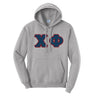 Chi Phi Heather Gray Hoodie with Sewn On Letters Chi Phi