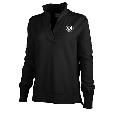 Chi Phi Black Embroidered Mom Sweatshirt Chi Phi