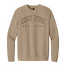 Neutral tan crewneck with fraternity design