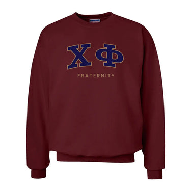 Chi Phi Maroon Old School Crewneck Chi Phi