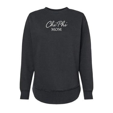 Chi Phi Curved Hem Mom Crewneck Chi Phi