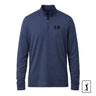 Navy fraternity quarter zip pullover with Greek letters and founding year, lightweight performance 1/4 zip front view