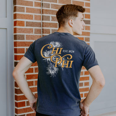 Chi Phi Fraternity White Chrysanthemum Tee