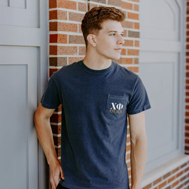 Chi Phi Greek Fraternity White Chrysanthemum Tee