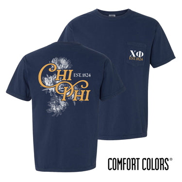 Chi Phi Frat White Chrysanthemum Tee