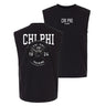 Black cut off tank top with fraternity design