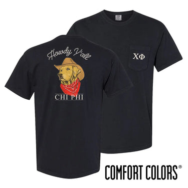 Chi Phi Cowboy Retriever Black Short Sleeve Pocket Tee Chi Phi