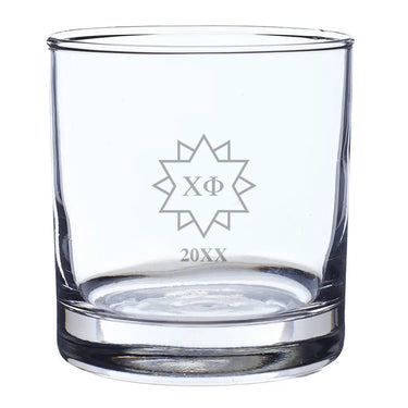 Chi Phi Engraved Year Rocks Glass Chi Phi