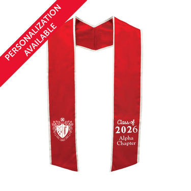 Chi Phi Personalized Trimmed Graduation Stole with Embroidered Crest